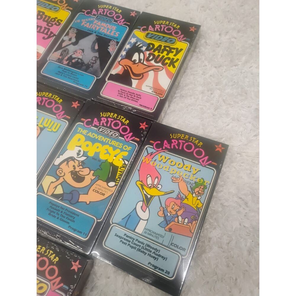 LOT 10 NEW SEALED Superstar Cartoon Video VHS Vintage Popeye Superman Bugs Bunny - Picture 3 of 15